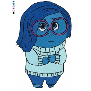 Inside Out Sadness 03 Embroidery Design